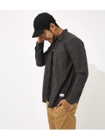 【AZUL BY MOUSSY】ロンスト長袖シャツ/柄BLK