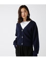 【AZUL BY MOUSSY】ワッフル編みショートニットカーデ/NVY