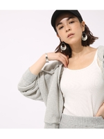 【AZUL BY MOUSSY】裏毛クロップドオーバーパーカー/T.GRY