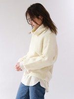 【Ca】タートルリブルーズニット/O.WHT