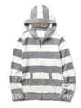 【GELATO PIQUE HOMME】’スムーズィー’2ボーダーロゴパーカ/GRY