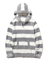【GELATO PIQUE HOMME】’スムーズィー’2ボーダーロゴパーカ/GRY