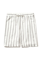 【GELATO PIQUE HOMME】スラブツイルストライプハーフパンツ/GRY