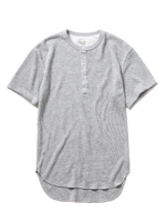 【GELATO PIQUE HOMME】ワッフルヘンリーネックTシャツ/GRY