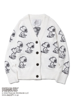 【PEANUTS】ジャガードカーディガン/OWHT