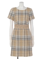 【Rew de Rew】シャギーチェックワンピース（6R05-0901）/ベージュ