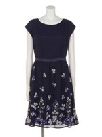 【Rew de Rew】花柄刺繍入りワンピース（8R05-08035）/ネイビー