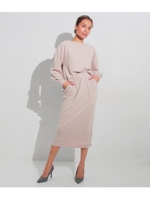 【Settimissimo】ニットソーバルーンスリーブトップス/ベージュピンク(047)