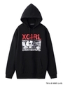 【WEB限定】GREMLINS X X-GIRL X OVER THE STRIPES SWEAT HOODIE/ブラック