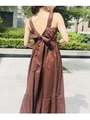 【WEB限定】バックシャンコットンワンピース/ダークブラウン(943)