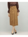 【WEB限定】ベルト付ラップライクストレートスカート/ベージュ