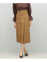 【WEB限定】ベルト付ラップライクストレートスカート/ベージュ