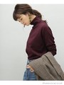 【WEB限定】マシンウォッシャブルウール混タートルニット/ワイン