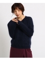 【WEB限定】モヘヤ重ねVネックニット/ネイビー(093)