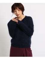 【WEB限定】モヘヤ重ねVネックニット/ネイビー(093)
