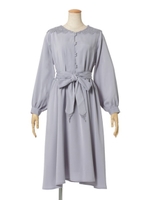 【an another angelus】レース衿ロングワンピース/BLUE GRAY