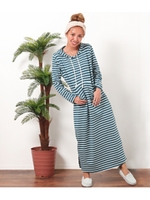 【anap mimpi】フードボーダーワンピース/ブルー(019)