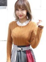 【sw】フリルドッキングニットトップス/CML