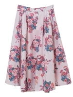 【スカート】花柄ブーケフレアスカート/ピンク
