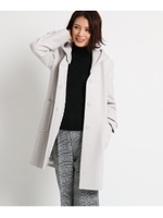 【フード取り外し】2WAYウールツイルフーデットコート/ライトグレー(011)