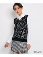 【ミッキーマウス】 ニットベスト レディース/ブラック(019)