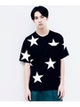 【汗染み防止・抗菌防臭】スタープリントTシャツ/ブラック(119)