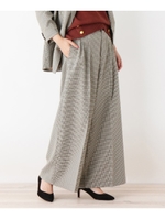 【洗える】ゆるワイドパンツ/ブラウン(242)