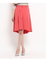 【洗える】ダブクロスフレアスカート/レッド(062)