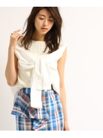 【洗える】ドッキングシャツデザインプルオーバー/ホワイト(001)