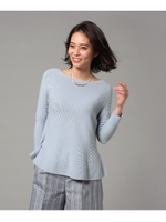 【洗える】ホールガーメント(R)レーヨンブレンドニット/ライトブルー(091)