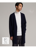 【洗える】ミラノリブニットロングカーディガン/ネイビー(093)