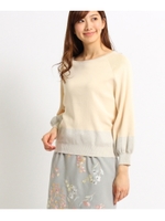 【洗える】ラメニットプルオーバー/ライトベージュ(051)