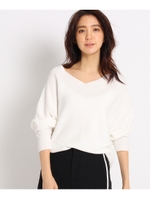 【洗える】リラクシーコットンドルマンニット/ホワイト系(002)