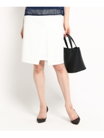 【洗える】重ねラップタウトスカート/ホワイト(001)