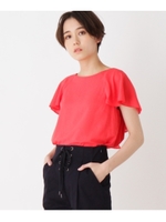 【洗える】袖&バックフリルプルオーバー/レッド(062)