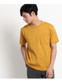 【洗える】吊り編み天竺Tシャツ/マスタード(033)