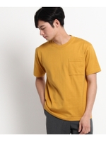 【洗える】吊り編み天竺Tシャツ/マスタード(033)
