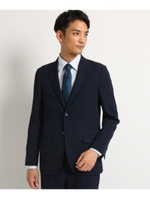 【洗濯OK】ミルドライクへリンボーンジャケット/ネイビー(093)