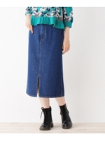 ◆【洗える】デニムタイトスカート/ブルー(092)