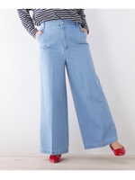 ◆デニムワイドパンツ/サックス(090)