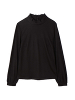 ◆大きいサイズ◆スモッキングカットソー◆/ブラック(010)