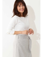 ◆大きいサイズ◆ランダムリブニット/ホワイト(030)