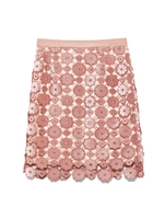 お花柄ベロアレーススカート/PNK