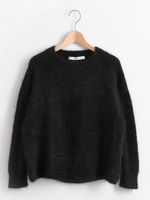 アンゴラケーブルクループルオーバー/ブラック