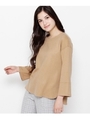 ウール混ポンチプルオーバー/キャメル(041)