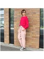 ウエストリボンカーゴパンツ/ピンク