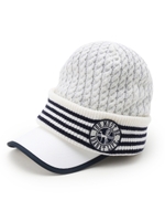エンブレムキャップ＋リバーシブルニット帽 メンズ/ホワイト(002)