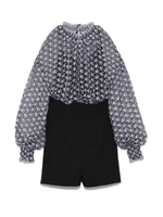 エンブロイダリーブラウスコンビロンパース/WHTxBLK