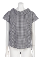 オフロールカラーブラウス/ブラック