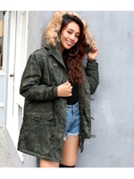 【anapLatina】カモフラボアファー中綿ロングN-3B/ミックス(034)